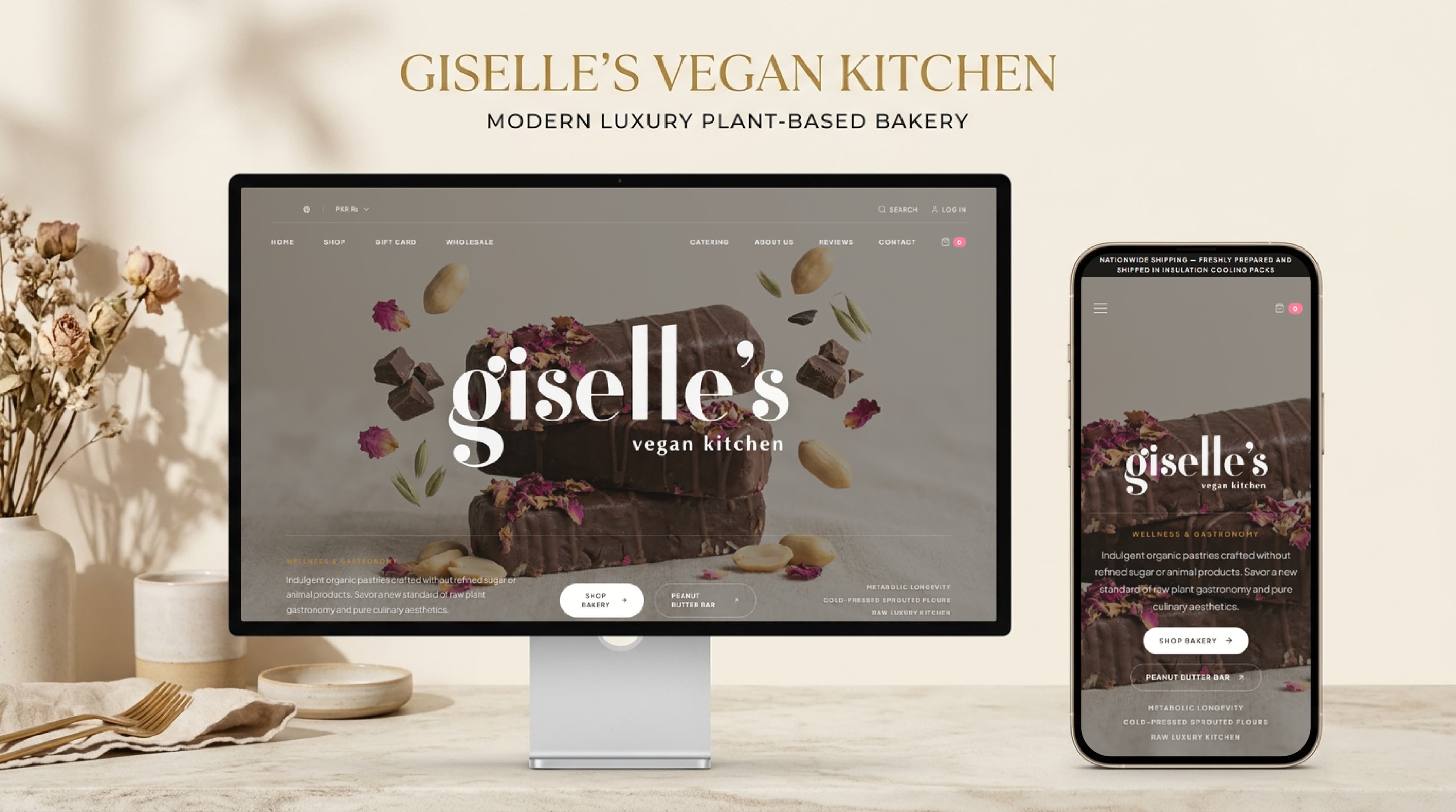 Giselle's Vegan Kitchen luxury bakery concept store design
