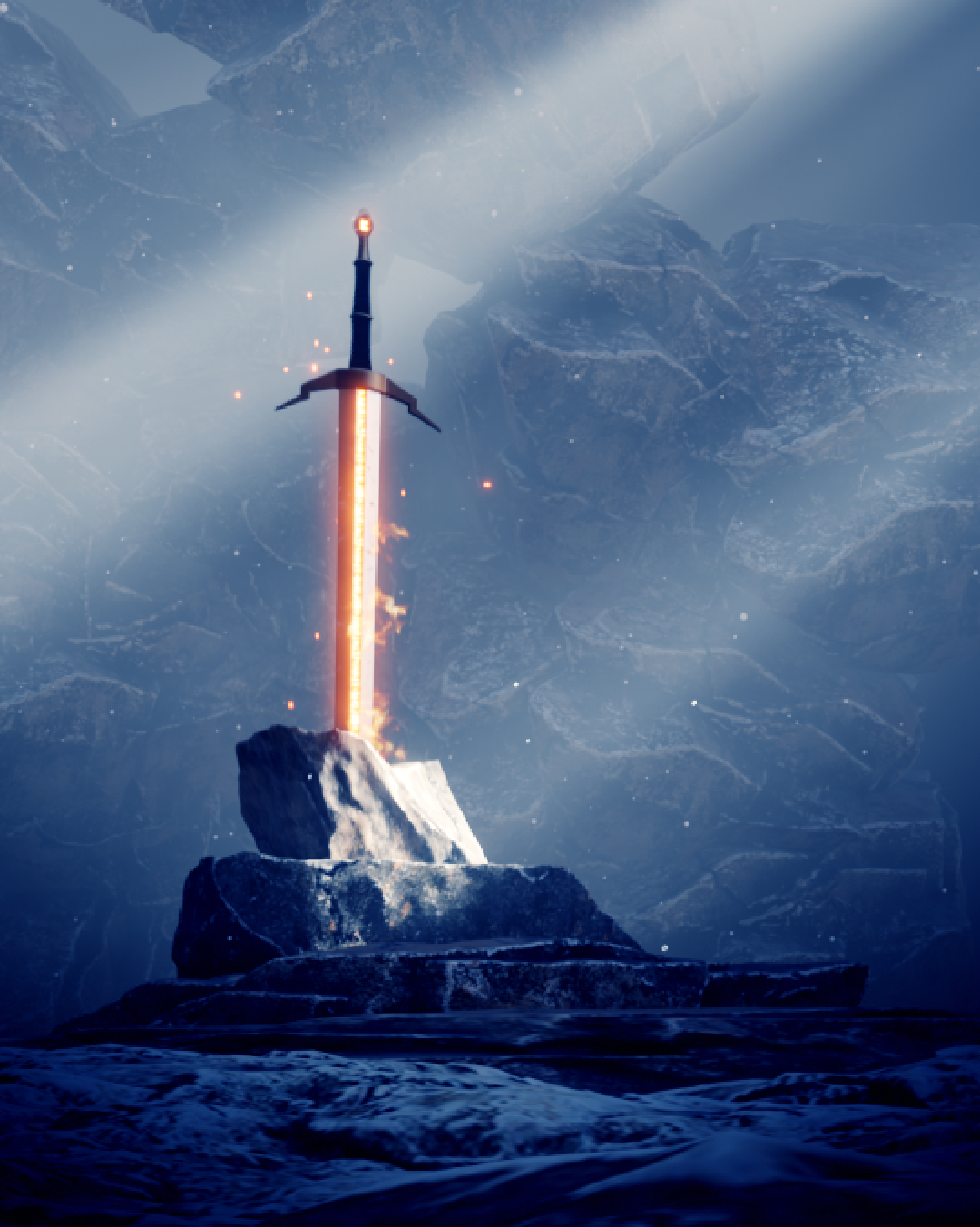 Blender 3D sword final render